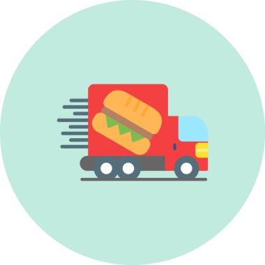 Fast food düz simgesi