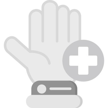 Tıbbi simge ile el, vektör illüstrasyonu