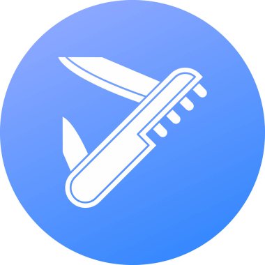 Beyaz arka planda izole edilmiş çizgili bıçak simgesi. Renkli taslak konsepti. vektör.