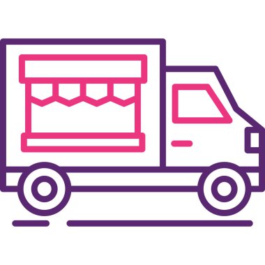 kamyon simgesi, vektör illüstrasyonu