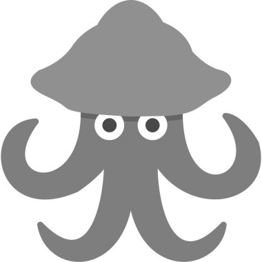 ahtapot simgesi vektör illüstrasyonu