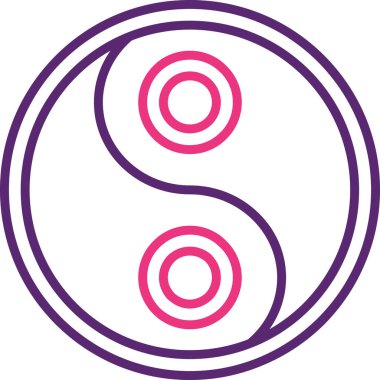 yin yang. Web simgesi basit illüstrasyon