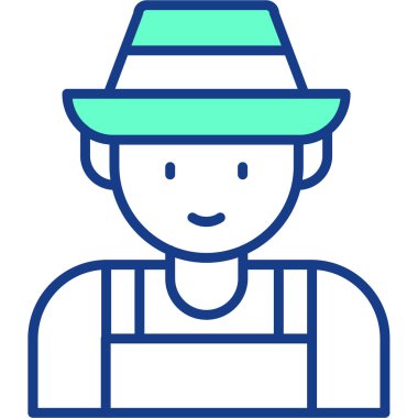 Çiftçi şapkası. Basit resimleme