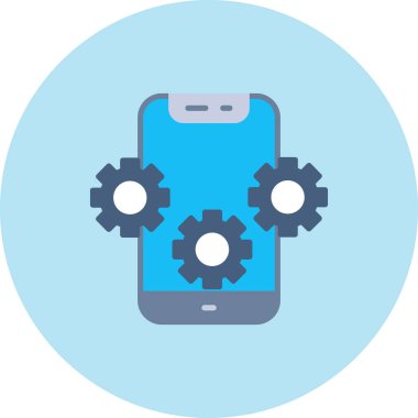 Dişli izole vektör tasarımı, vektör illüstrasyonlu akıllı telefon