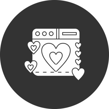 Fırın, kalp ve mikrodalga fırın ikonu