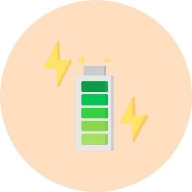 enerji tasarruf pil simgesi düz biçimli