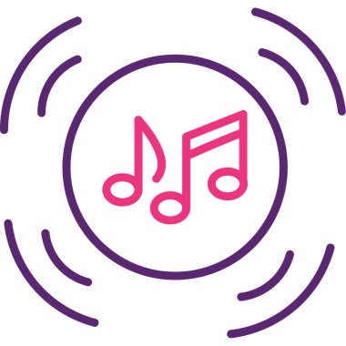 Müzik notası. Web simgesi basit illüstrasyon