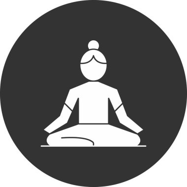 yoga poz simgesi vektör illüstrasyonu