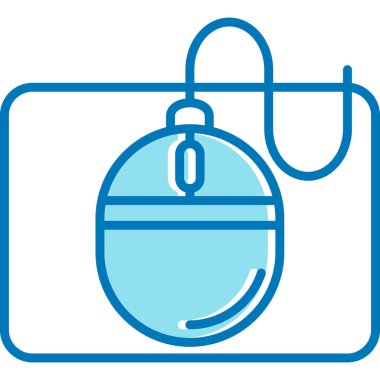 Bir zincir simgesi ile mavi bir çantanın vektör çizimi.