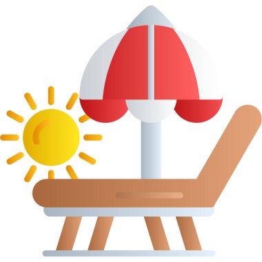 güneş sandalyesi ikon vektör illüstrasyonu