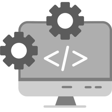 Düz biçimli web kodlama geliştirme simgesi