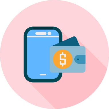 mobil ödeme vektör simgesi, basit tasarım illüstrasyonu