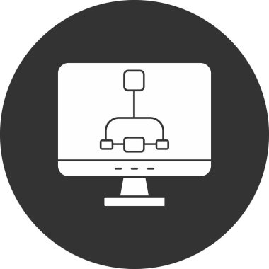 bilgisayar izleyici vektör simgesi modern basit tasarım illüstrasyonu