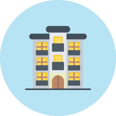 Otel düz vektör simgesi