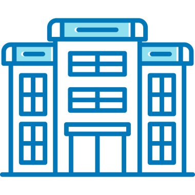 Bina simgesi. Web için vektör simgeleri oluşturma taslağı