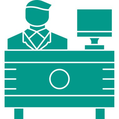 Ofis masası Basit illüstrasyon