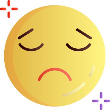 hüzünlü ifade, illüstrasyon, beyaz arkaplan üzerindeki vektör.