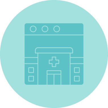 Hastane simgesi, vektör illüstrasyonu