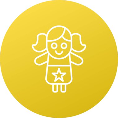 Bir kız simgesinin vektör illüstrasyonu