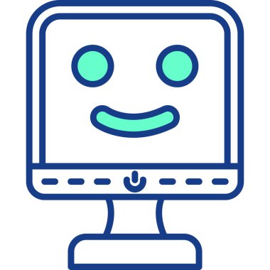 robot. Web simgesi basit illüstrasyon