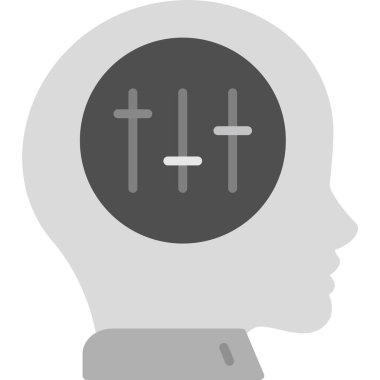 Beyin. Web simgesi basit illüstrasyon