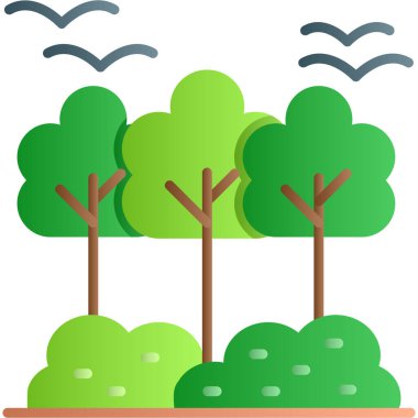 Ormandaki bir ağacın vektör çizimi