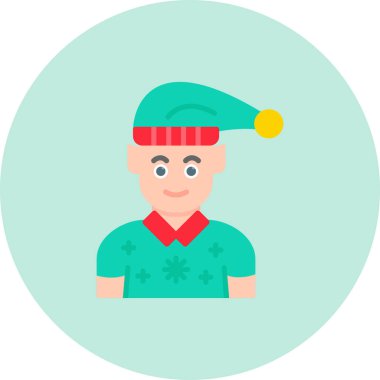 Noel şapkalı adam vektör illüstrasyonlu