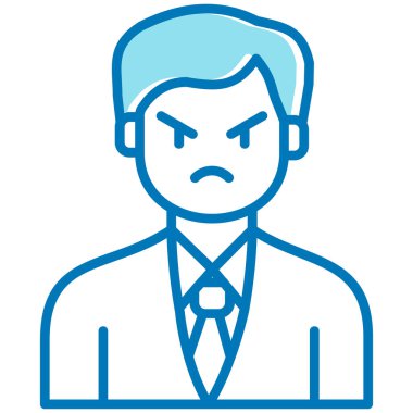 Mavi çizgileri olan iş adamı.