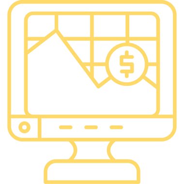 Monitör. Web simgesi basit illüstrasyon