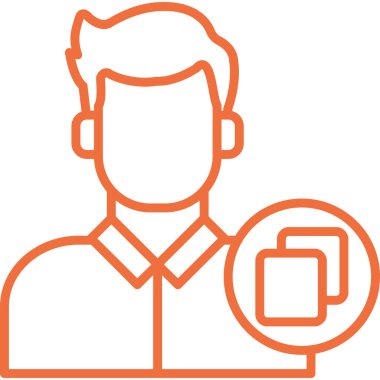 Kahve fincanı ikonu vektör illüstrasyonlu adam