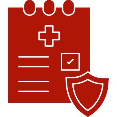 Tıbbi sigorta simgesi, basit vektör illüstrasyonu