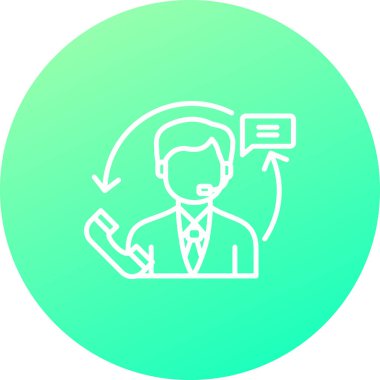 İş adamı elinde bir telefon simgesi tutuyor, vektör illüstrasyonu