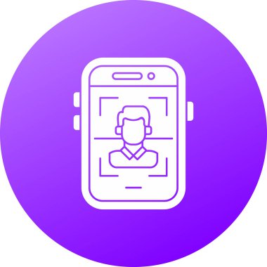 beyaz arkaplanda izole edilmiş cep telefonu ve akıllı telefon simgesi. Cep telefonu sembolü. Gradyan daire dinamik düğmesi. vektör illüstrasyonu