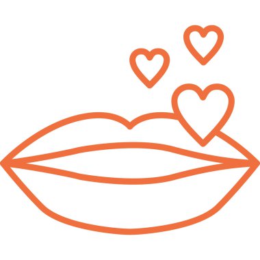 Kırmızı dudaklı bir kalbin vektör çizimi