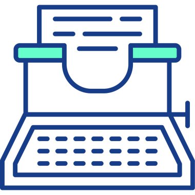 Daktilo. Web simgesi basit illüstrasyon