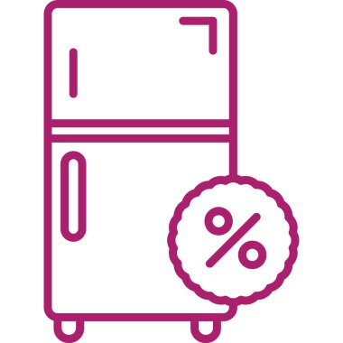 Buzdolabı simgesi, basit vektör illüstrasyonu