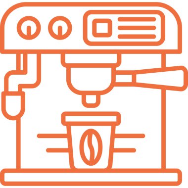 Kahve makinesi ikonu. Web için kahve makinesi vektör simgelerinin basit çizimi
