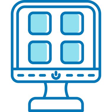 Bilgisayar ekranı. Web simgesi basit illüstrasyon