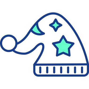 Noel şapkası simgesi vektör çizimi çizimi