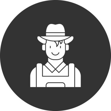 Çiftçi simgesi, vektör illüstrasyonu