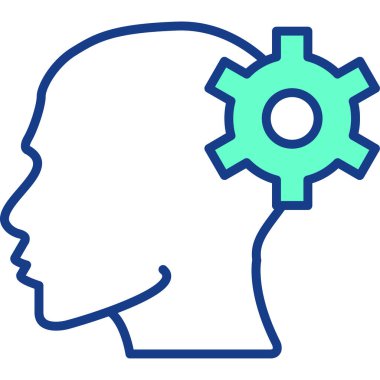 Beyin. Web simgesi basit illüstrasyon