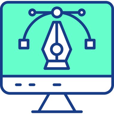 Bilgisayar. Web simgesi basit illüstrasyon