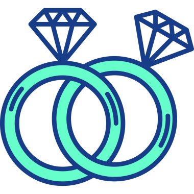 Elmas Yüzükler. Basit illüstrasyon