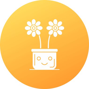 çiçek saksısı simgesi, basit vektör illüstrasyonu