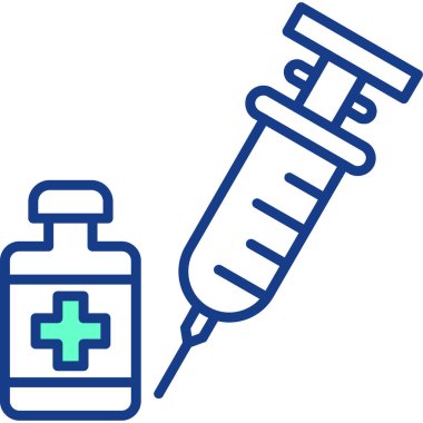 Aşı şırıngası ikonu. Aşı sembolü. vektör illüstrasyonu