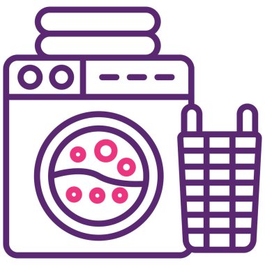 Çamaşır makinesi. Basit resimleme