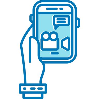 akıllı telefon simgesi. akıllı telefon vektör renk çizgisi izole edildi