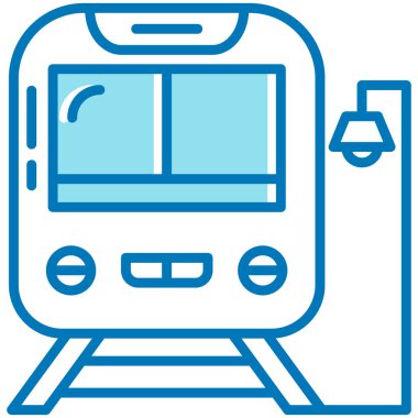 Metro tren simgesi, vektör illüstrasyonu