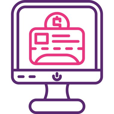 Bilgisayar. Web simgesi basit illüstrasyon