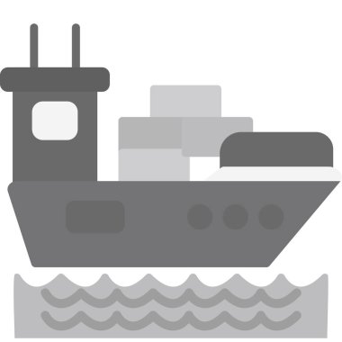 kargo konteynırı simgesinin ana hatları doldurulmuş hali